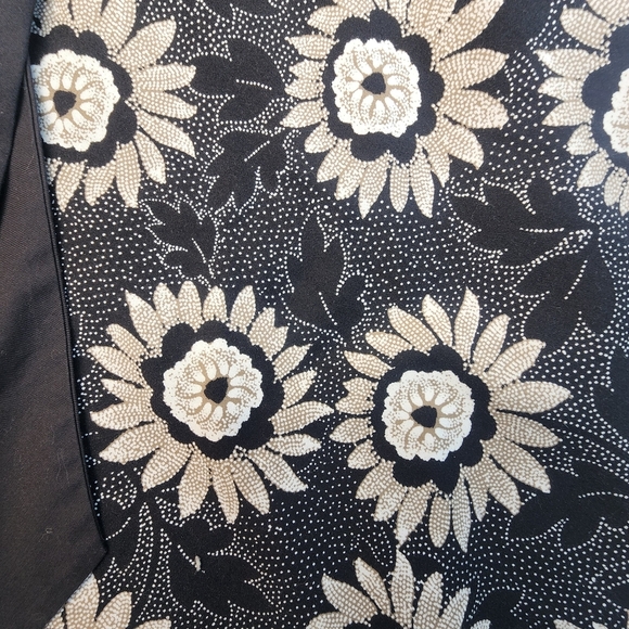 White House Black Market Strapless Black/Ivory Floral Dress Size 4 - Picture 4 of 10